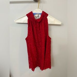 Red lace J Crew halter